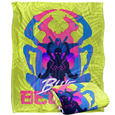 Blue Beetle Silhouette Blanket Multicoloured (One Size) from B&Q