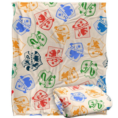 Harry Potter House Crests Blanket Multicoloured (One Size) from B&Q