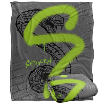 Harry Potter Slytherin Graffiti Blanket Multicoloured (One Size) from B&Q