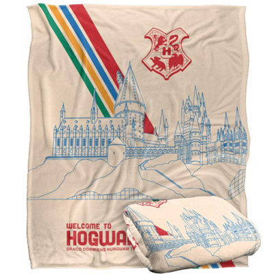 Harry Potter Welcome To Hogwarts Blanket Multicoloured (One Size) from B&Q