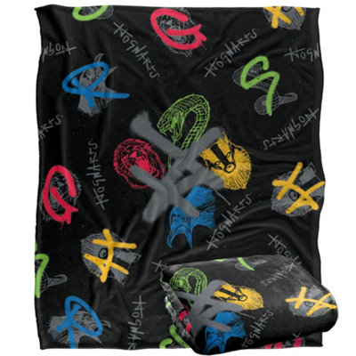 Harry Potter Repeat Print Blanket Multicoloured (One Size) from B&Q
