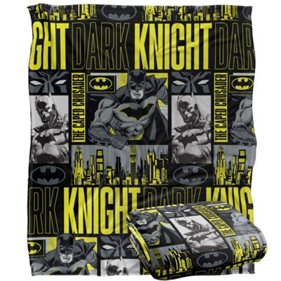 DC comics Batman Dark Knight Comic Montage Blanket Multicoloured (One Size) from B&Q