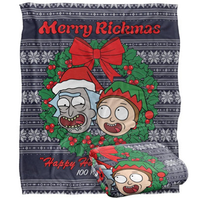 Rick And Morty Merry Rickmas Christmas Blanket Multicoloured (One Size) from B&Q