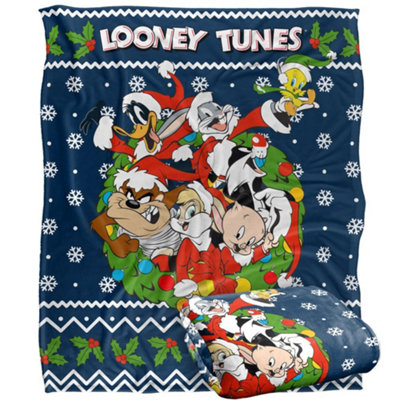 Looney Tunes Group Shot Christmas Blanket Multicoloured (One Size) from B&Q