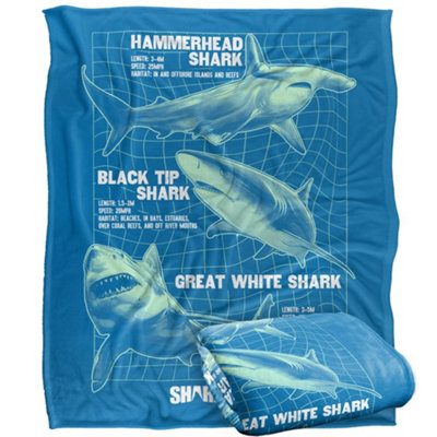  - Shark Week Stats Blanket Multicoloured (One Size)