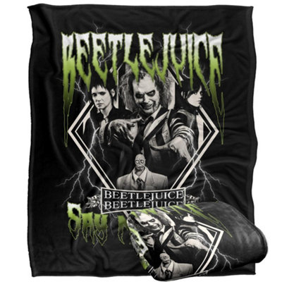 Beetlejuice Say My Name Group Shot Blanket Multicoloured (One Size) from B&Q