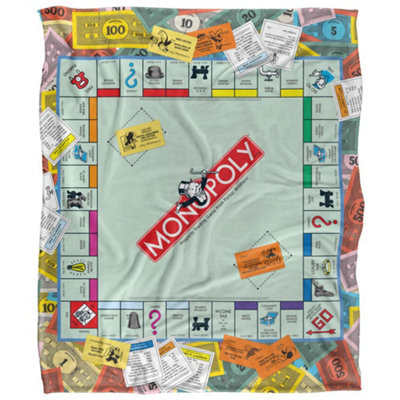 Monopoly Game Scene Blanket Multicoloured (One Size) from B&Q
