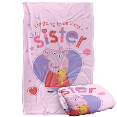Peppa Pig Pa Pig Big Sister Blanket White (One Size) from B&Q