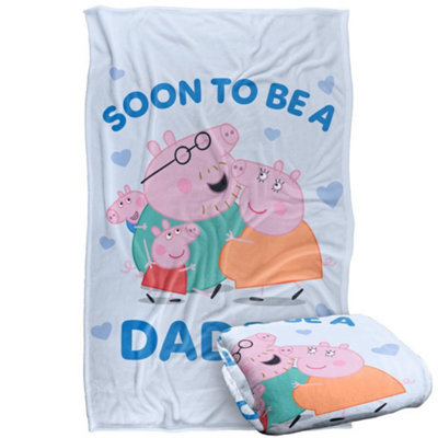 Peppa Pig Pa Pig Soon To Be Daddy Pig Blanket White (One Size) from B&Q
