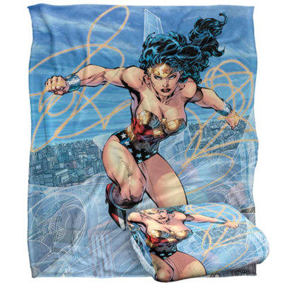DC comics Wonder Woman Action Pose Blanket Multicoloured (One Size) from B&Q