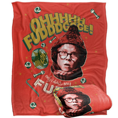 A Christmas Story Didnt Say Fudge Blanket Multicoloured (One Size) from B&Q
