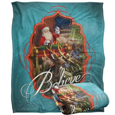The Polar Express Believe Santa Clause Blanket Multicoloured (One Size) from B&Q