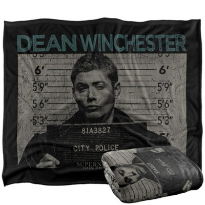 Supernatural Mugshot Dean Winchester Blanket Multicoloured (One Size) from B&Q