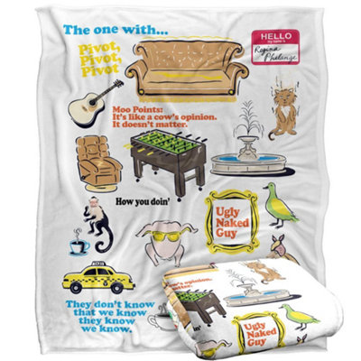 Friends The One With The... Icons Blanket Multicoloured (One Size) from B&Q