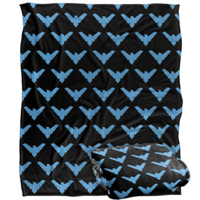 DC comics Batman All Over Logo Nightwing Blanket Multicoloured (One Size) from B&Q