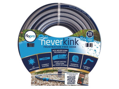 Flopro Flopro Never Kink Hose 25M + Coupling Connector Multi Colour (One Size) from B&Q