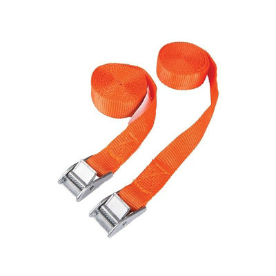 B&Q -  Cam Buckle Tie-Down Straps Twin Pack 2.5M Multi Colour (One Size)