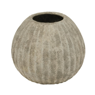 B&Q -  Catania Round Vase Light Grey (One Size)