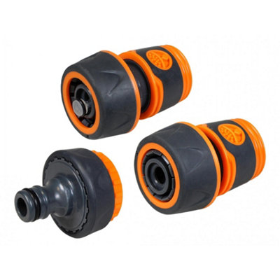 B&Q -  3/4In Plastic Hose Fittings Kit3 Piece Multi Colour (One Size)