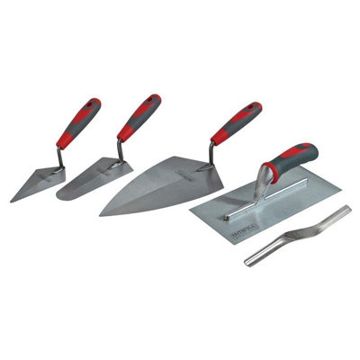 Faithfull Soft Grip Handle Trowel Pack 5 Piece Multi Colour (One Size) from B&Q
