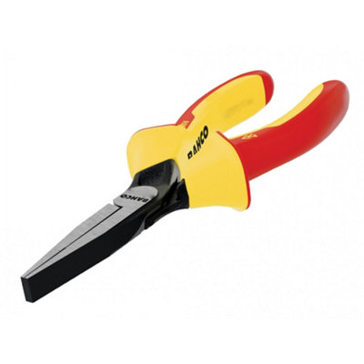 B&Q Bahco Ergo Insulated Flat Nose Pliers Multi Colour (180Mm (7In))