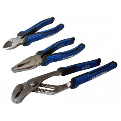 Faithfull Soft Grip Pliers Set3 Piece Multi Colour (One Size) from B&Q