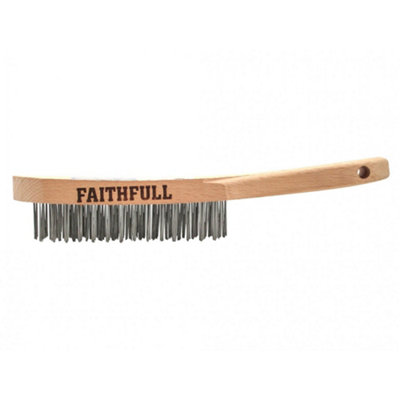 B&Q -  Heavy-Duty Stainless Steel Scratch Brush Multi Colour (4 Row)