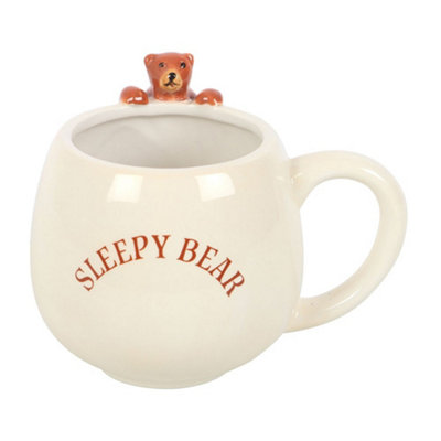 Something Different Sleepy Bear Round Mug White (One Size) from B&Q