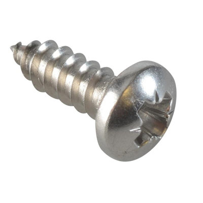 Forgefix Self-Tapping ScrewsPoziPan HeadA2 Stainless Steel Multi Colour (1/2In X 8 Forgepack 40) from B&Q
