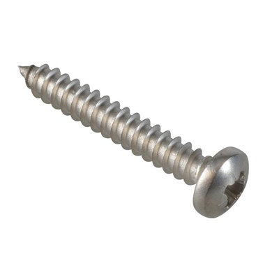 Forgefix Self-Tapping ScrewsPoziPan HeadA2 Stainless Steel Multi Colour (1.1/4In X 10 Forgepack 12) from B&Q
