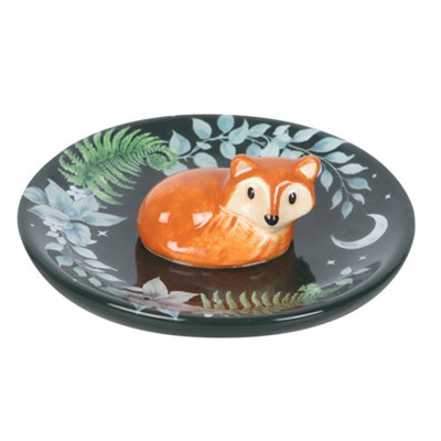 B&Q Green Something Different Fox Trinket Dish (One ) 10.5Cm