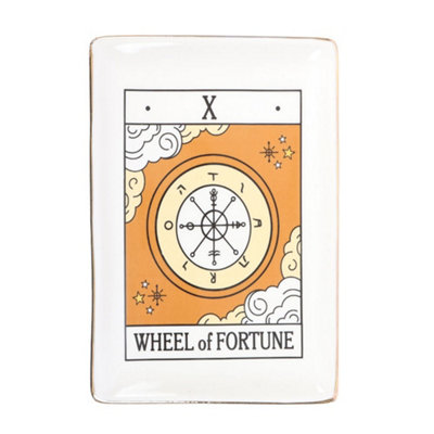 Something Different The Wheel Of Fortune Tarot Vintage Trinket Dish White/orange (One Size) from B&Q