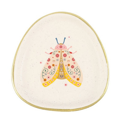 Something Different Unisex White Floral Moth Trinket Dish In - Image 3