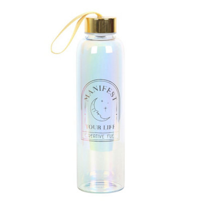  - Something Different Manifest Your Life Iridescent Gl 500Ml Water Bottle Gold/transparent (One Size)