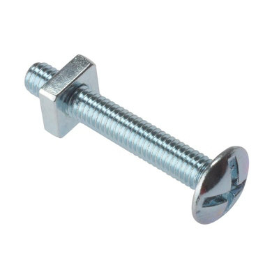 B&Q Forgefix Roofing Bolts & Square Nuts, Zp Multi Colour (M8 X 180) White