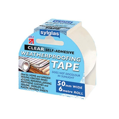  - Sylglas Weatherproofing Tape 50mm X 6M Clear Multi Colour (50mm Wide X 6 Metres)