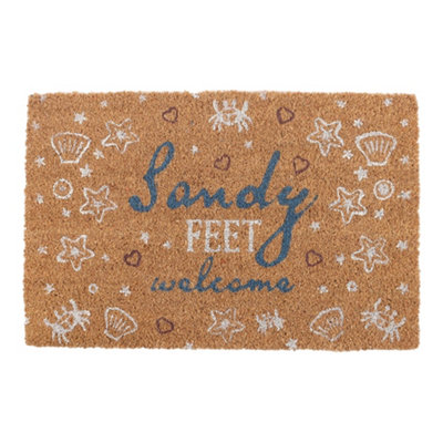 - Something Different Sandy Feet Welcome Door Mat Natural (One Size)