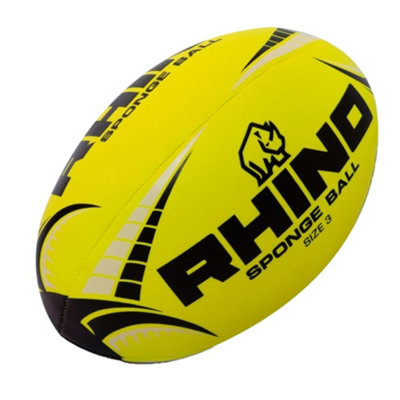Rhino Sponge Rugby Ball Yellow (3) from B&Q