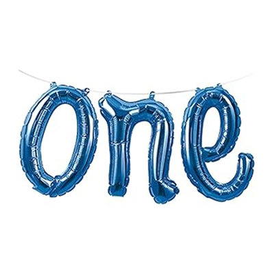 Creative Party One Foil Banner Balloons Blue (One Size) from B&Q
