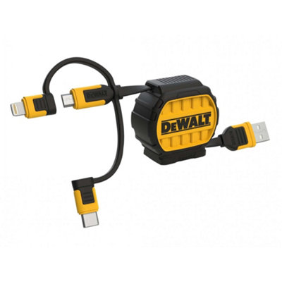 Dewalt Telecoms 3-In-1 Retractable Cable 0.9M (3Ft) Multi Colour (One Size) from B&Q