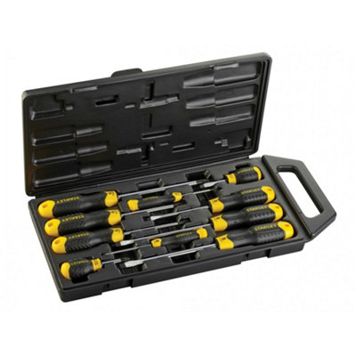  - Stanley Hand Tools Cushion Grip Screwdriver Set10 Piece Multi Colour (One Size)