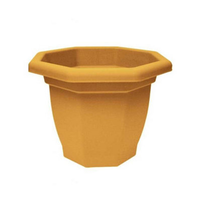 Winchester Octagonal Flower Pot Yellow (One Size) from B&Q