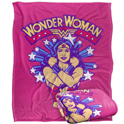 DC comics Wonder Woman Pose Blanket Multicoloured (One Size) from B&Q