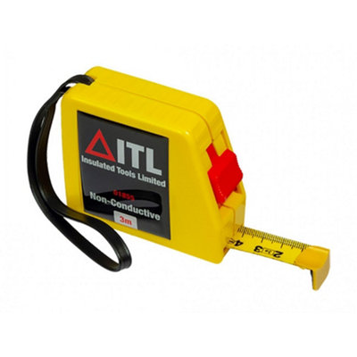  - Itl Insulated Insulated Non Conductive Tape Measure 3M (Metric Only) Multi Colour (One Size)