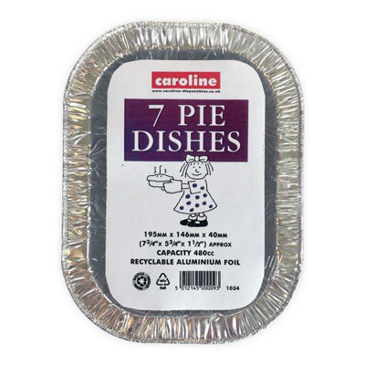 Caroline Rectangle Foil Pie Dishes 480Ml / 16Oz / 195 X 146 X 40mm 7Pk 1034 One Colour (One Size) from B&Q