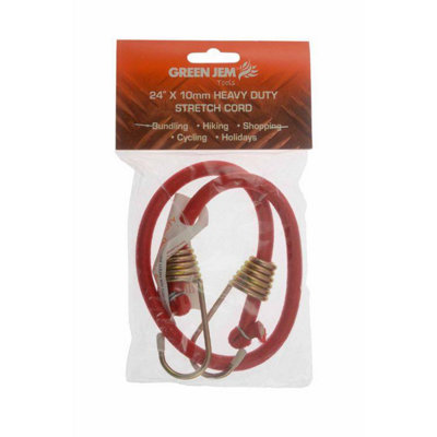 Green Jem Heavy Duty Bungee Stretch Cord 24'' X 10mm One Colour (One Size) from B&Q