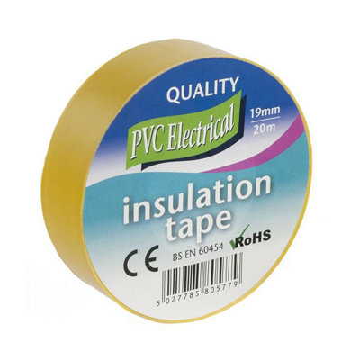 Electrical Pvc Insulation Tape Yellow 19mm X 20M One Colour (One Size) from B&Q