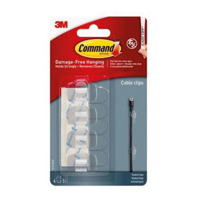 Command 17017Clr Clear Round Cord Clips 4Pk One Colour (One Size) from B&Q