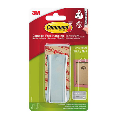 Command 17047Ukn Sawtooth Metal Picture Hanger 2.2Kg One Colour (One Size) from B&Q