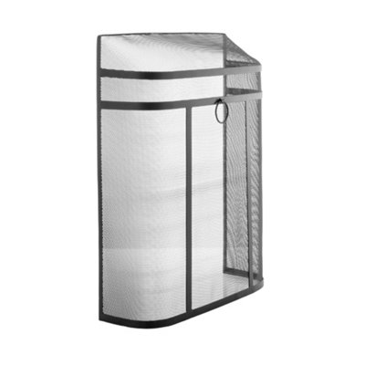  - Leecroft Black Heavy Duty Fire Screen 28'' One Colour (One Size)